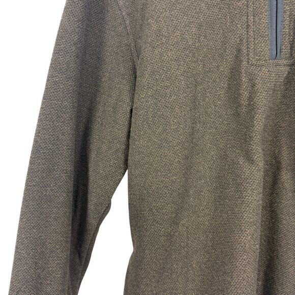 Orvis Sherpa Lined 1/4 Zip Long Sleeve Brown Pullover Sweater Sweatshirt sz L - Picture 6 of 16